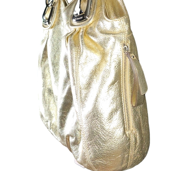 B. Makowsky Shiny Metalic Gold Leather Bag - Very Nice - EUC! - Picture 3 of 9